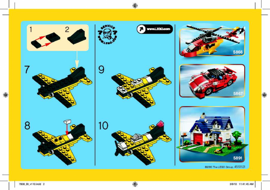 Инструкция по сборке самолета лего