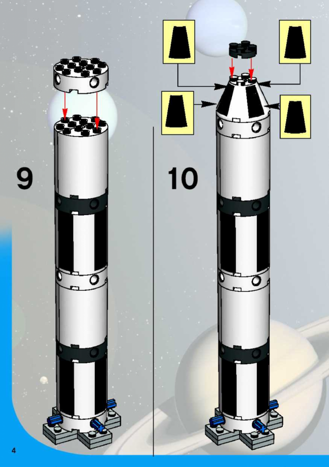 инструкция  Ракета Saturn V и миссия на Луну шаг 3
