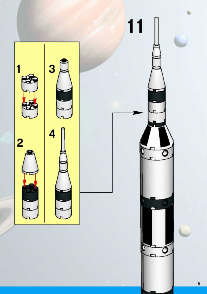 инструкция  Ракета Saturn V и миссия на Луну шаг 4
