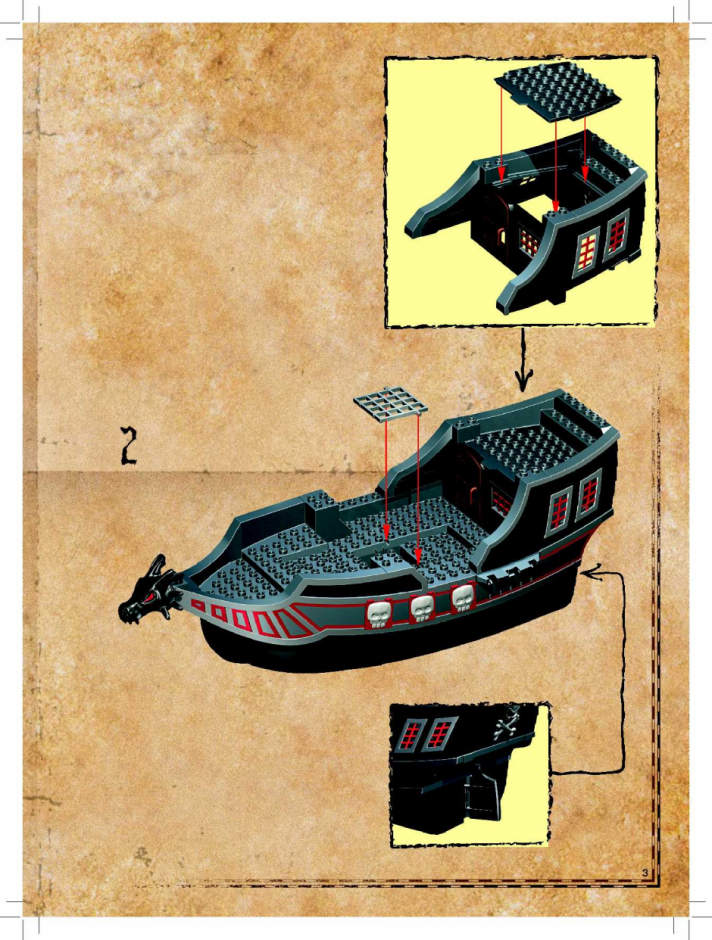 инструкция  Большой пиратский корабль шаг 2