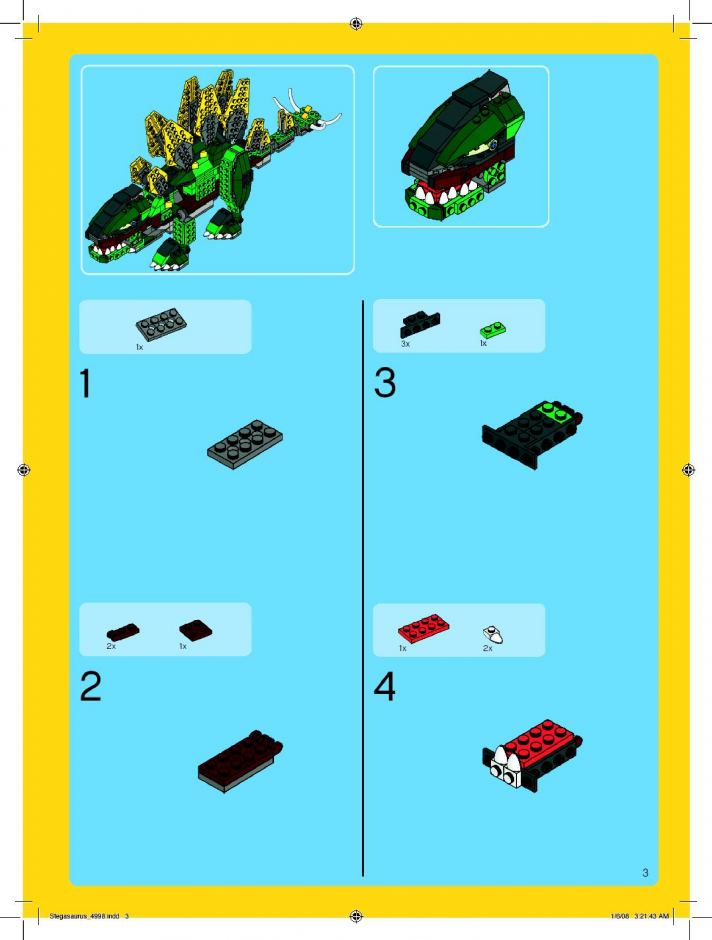 инструкция  Стегозавр шаг 2