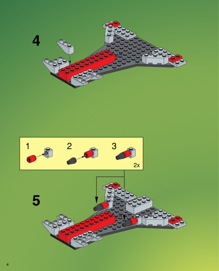 инструкция  Истребитель с подвижными крыльями шаг 3