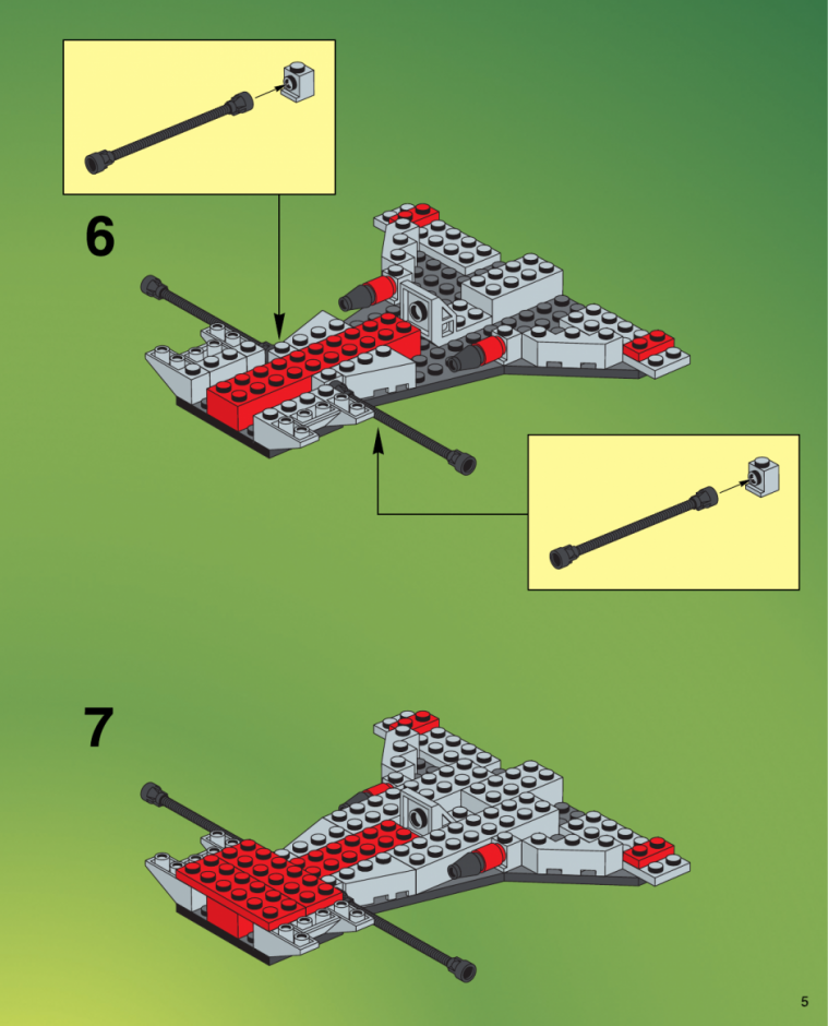 инструкция  Истребитель с подвижными крыльями шаг 4