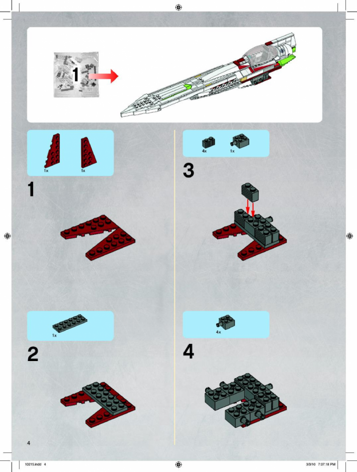 инструкция Звёздный истребитель Оби Вана  шаг 3