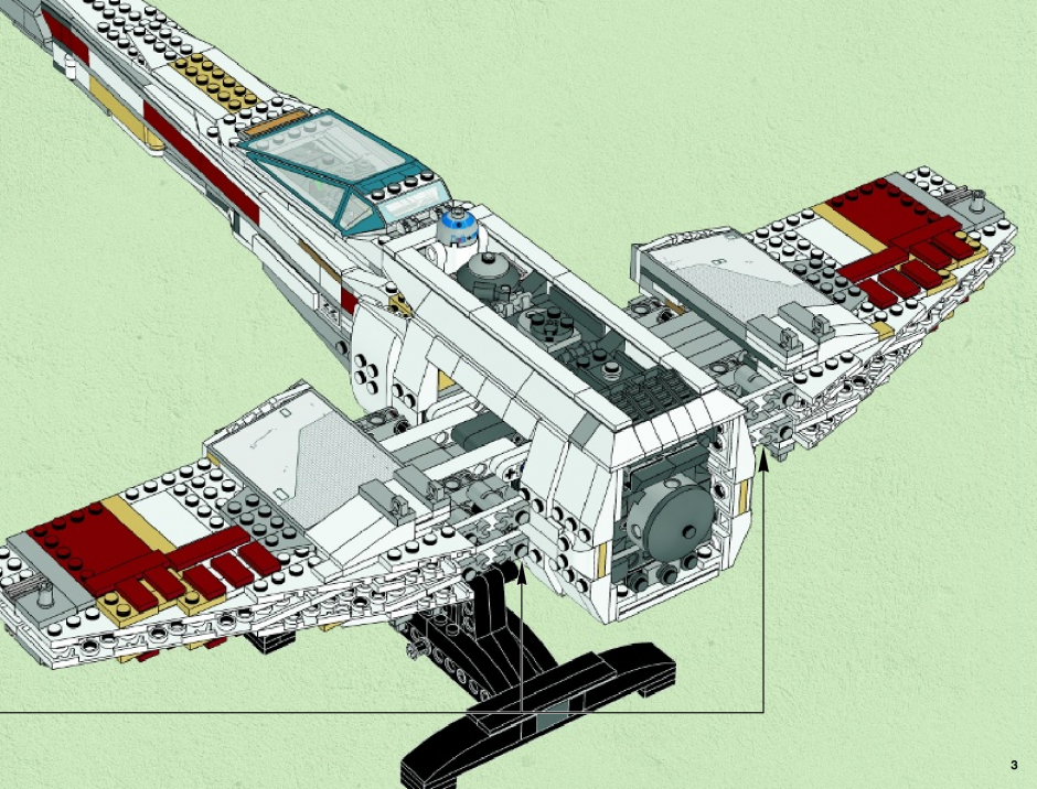инструкция Звёздный истребитель X-wing "Красный-5"  шаг 2