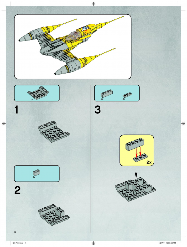 инструкция Истребитель Набу N-1 и истребитель дроидов  шаг 3