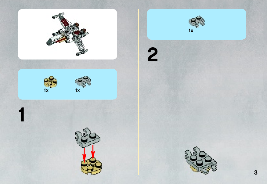 инструкция Истребитель X-Wing и планета Явин 4  шаг 2
