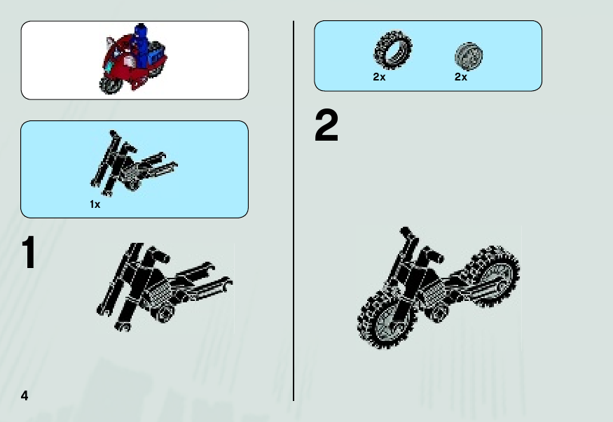 инструкция Мотоцикл Капитана Америки  шаг 3