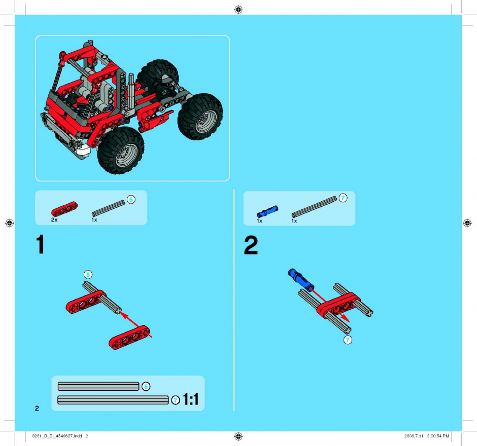 Lego technic инструкции по сборке Инстуркция Гоночный грузовик шаг 2