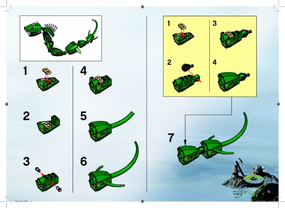 инструкция  Большой корабль викингов против змея Мидгардсорма шаг 2