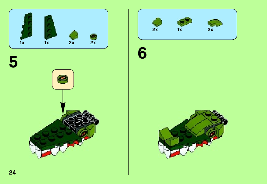 Крокодил схема лего