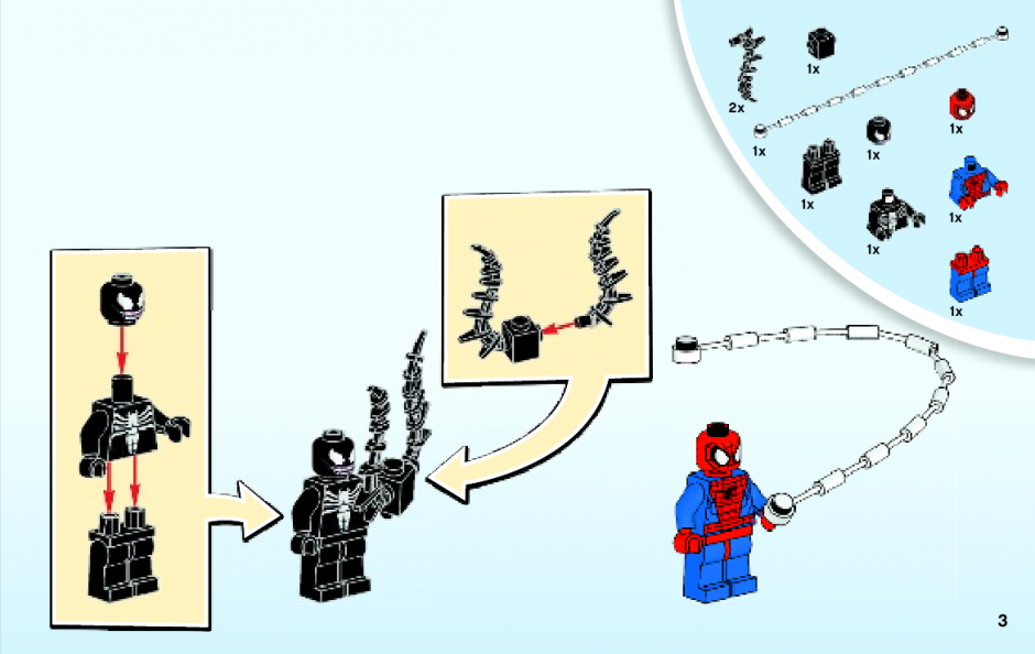 инструкция Человек-паук  шаг 2