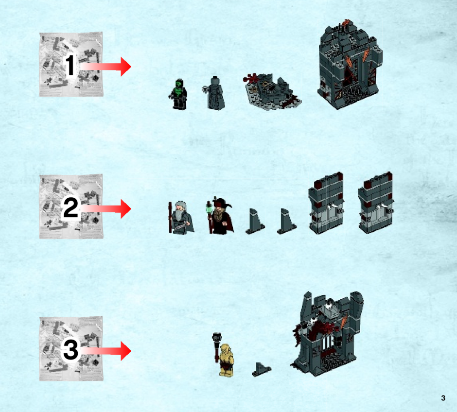 LEGO ® The Hobbit de recette 79014 Bataille De Dol Guldur instruction b2771