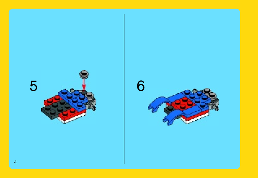 инструкция Синий гоночный автомобиль  шаг 3