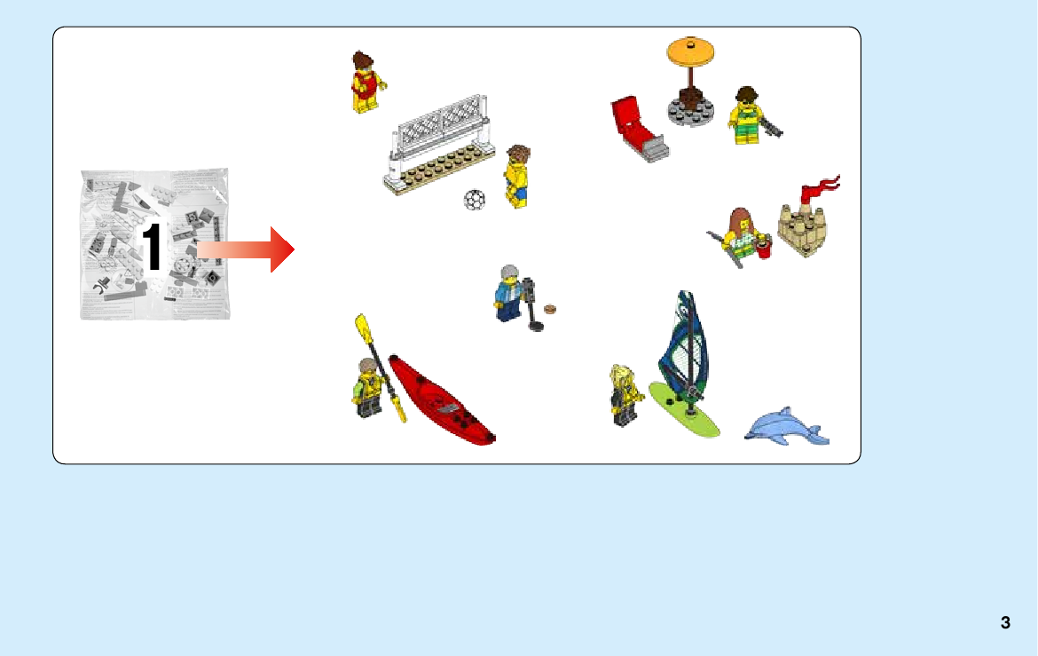 инструкция Отдых на пляже - жители LEGO CITY шаг 2