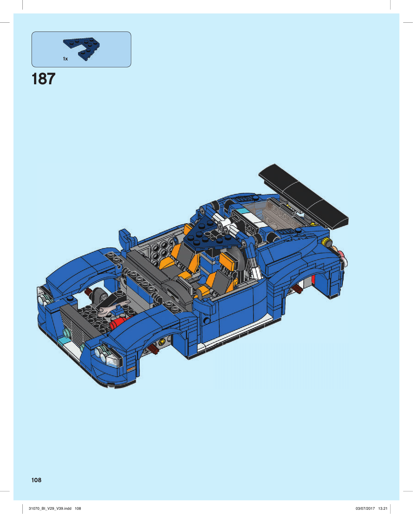 Lego Гоночный автомобиль инструкция. Сборка лего 31070