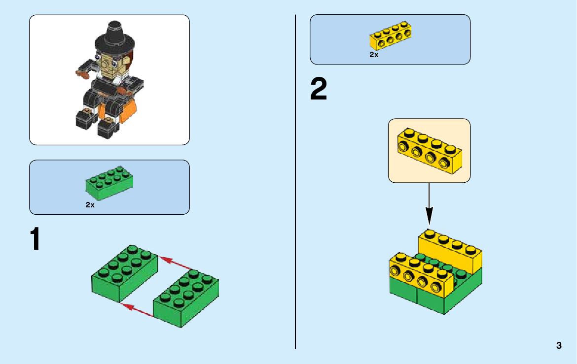 инструкция LEGO Pilgrim's Feast шаг 2